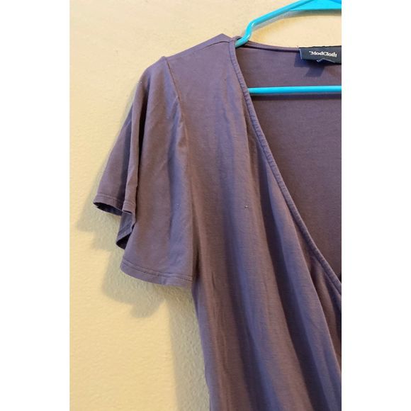 Modcloth purple gray wrap Top - Picture 4 of 5